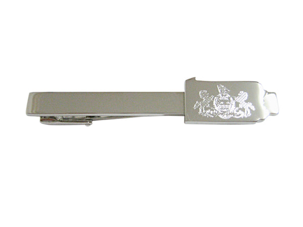 Pennsylvania State Map Shape and Flag Design Square Tie Clip