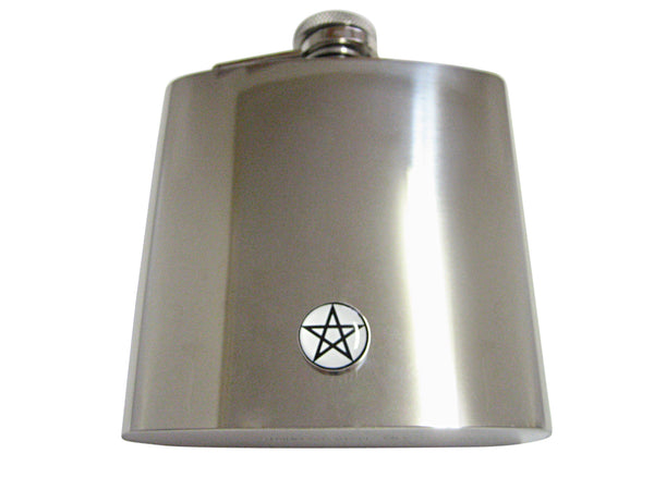 Pentagram Star Design 6 Oz. Stainless Steel Flask