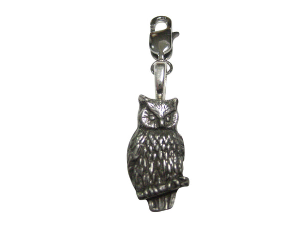 Perched Owl Bird Pendant Zipper Pull Charm