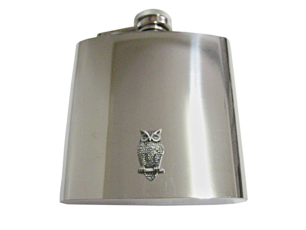 Perched Owl Bird 6 Oz. Stainless Steel Flask