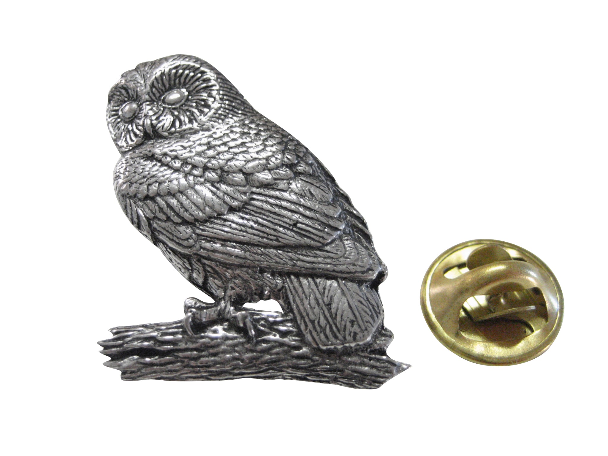 Perched Owl Bird Lapel Pin