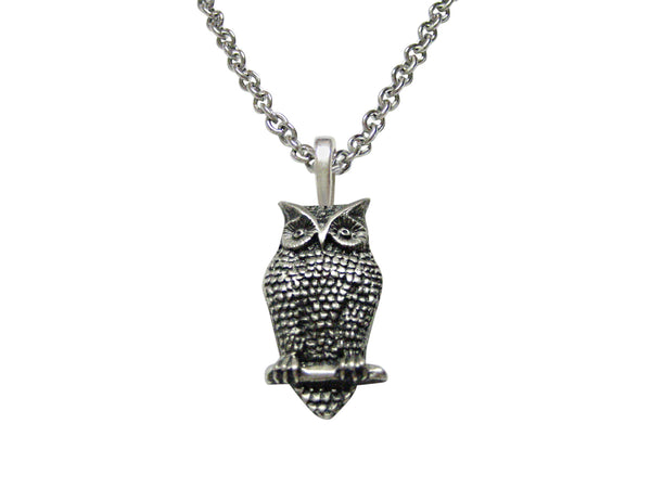 Perched Owl Pendant Necklace