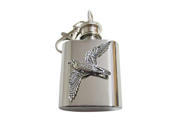 Peregrine Falcon Bird 1 Oz. Stainless Steel Key Chain Flask