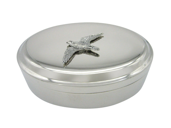 Peregrine Falcon Bird Pendant Oval Trinket Jewelry Box