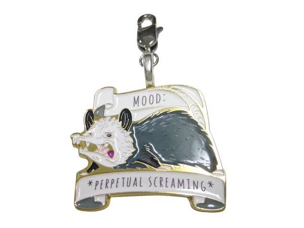 Perpetual Screaming Possum Pendant Zipper Pull Charm
