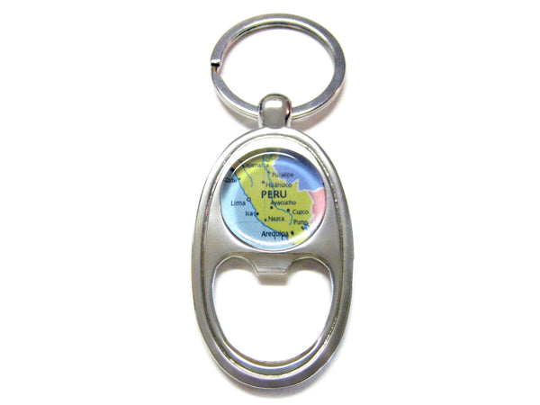 Peru Map Bottle Opener Key Chain