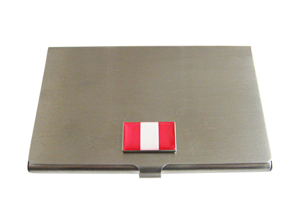 Peru Flag Pendant Business Card Holder