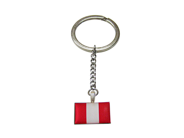 Peru Flag Pendant Keychain