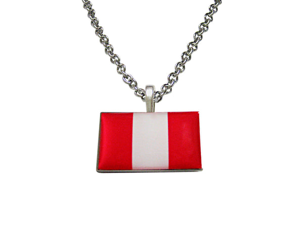 Peru Flag Pendant Necklace