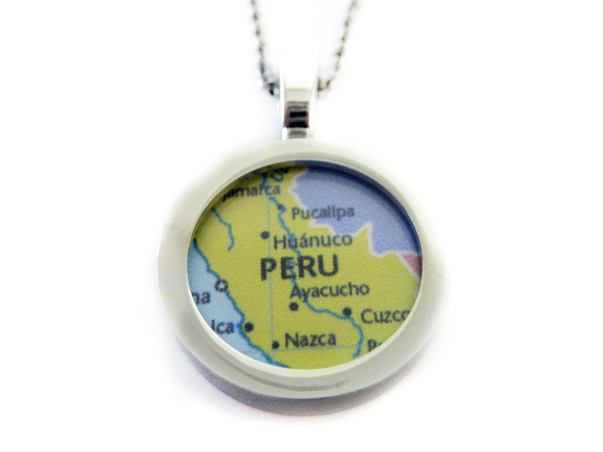 Peru Map Pendant Necklace