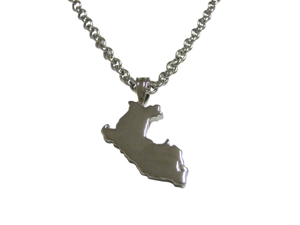 Peru Map Shape Pendant Necklace