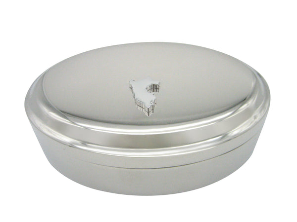 Peru Map Shape Pendant Oval Trinket Jewelry Box