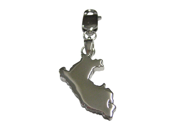Peru Map Shape Pendant Zipper Pull Charm