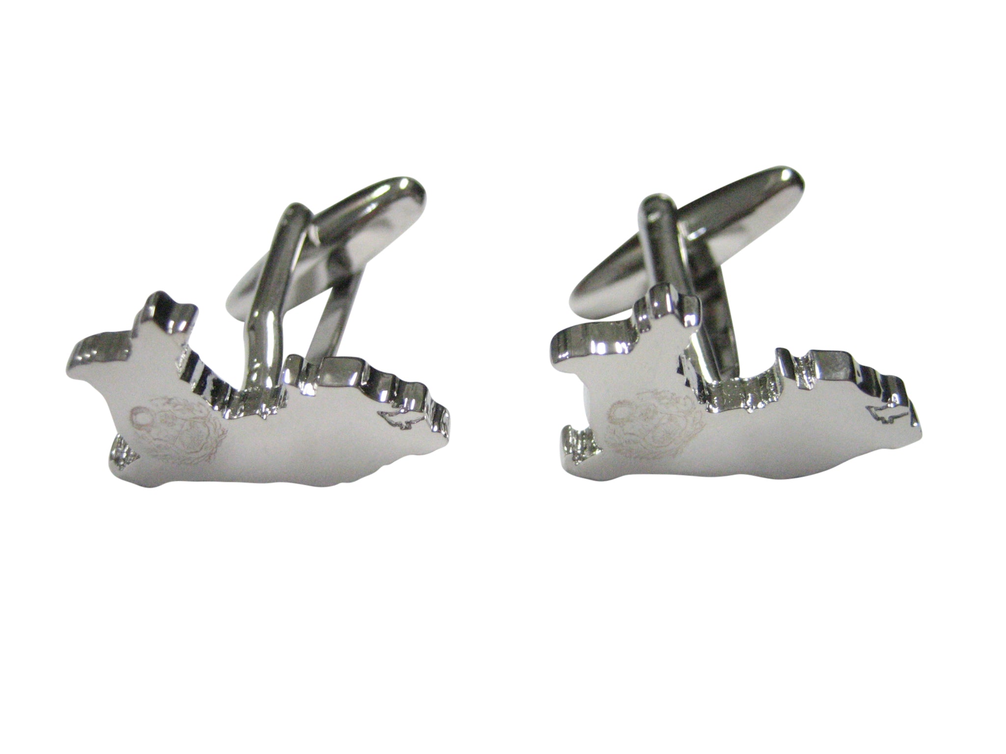 Peru Map Shape and Flag Design Cufflinks