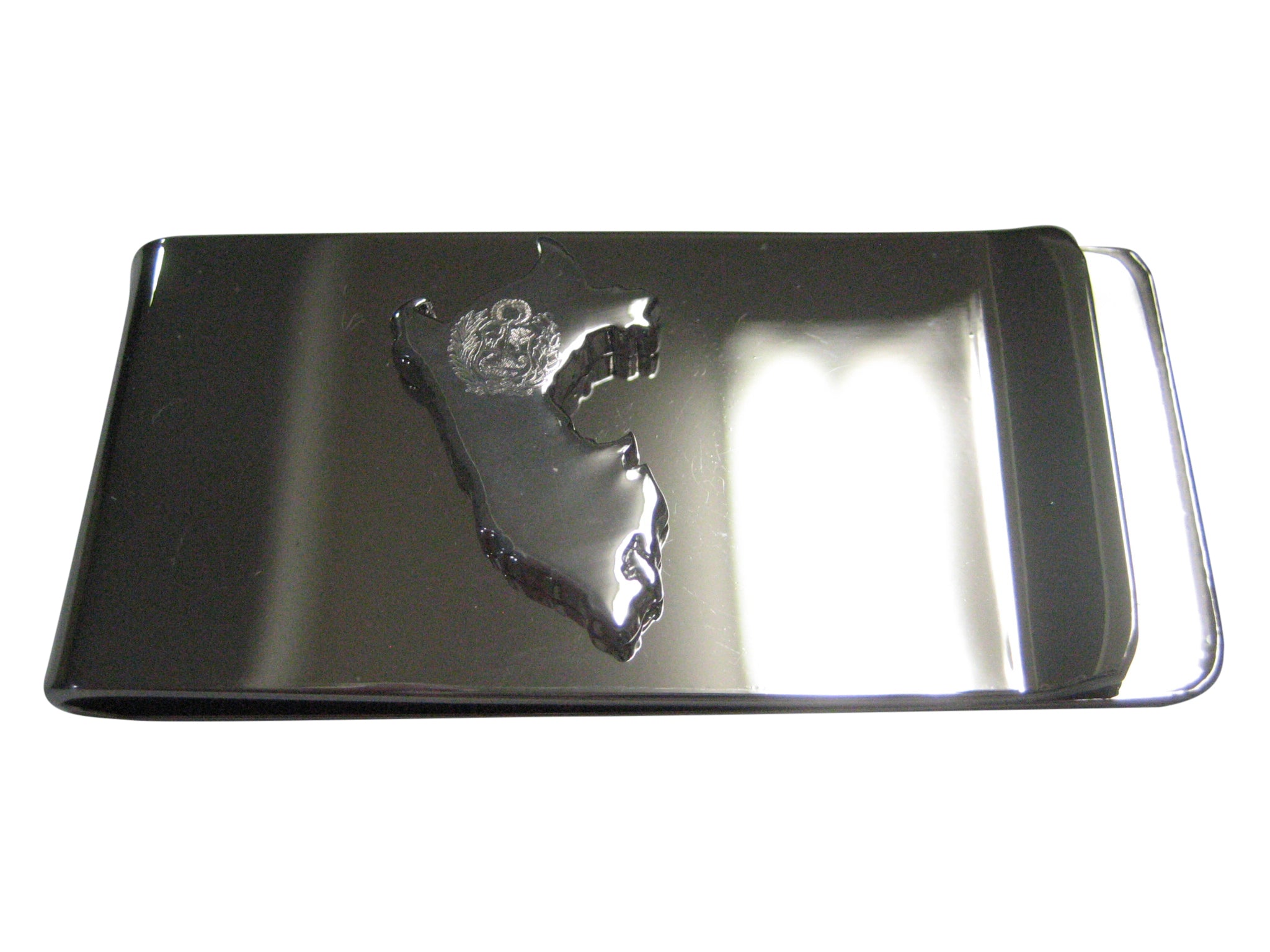 Peru Map Shape and Flag Design Money Clip