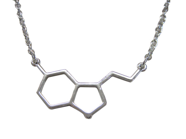 Petite Serotonin Molecular Design Pendant Necklace