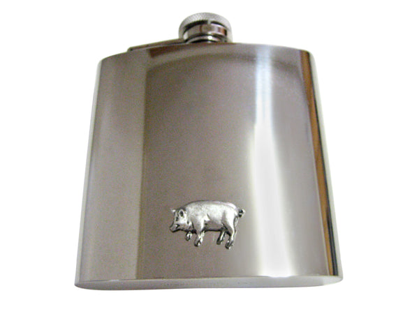 Pewter Pig 6 Oz. Stainless Steel Flask