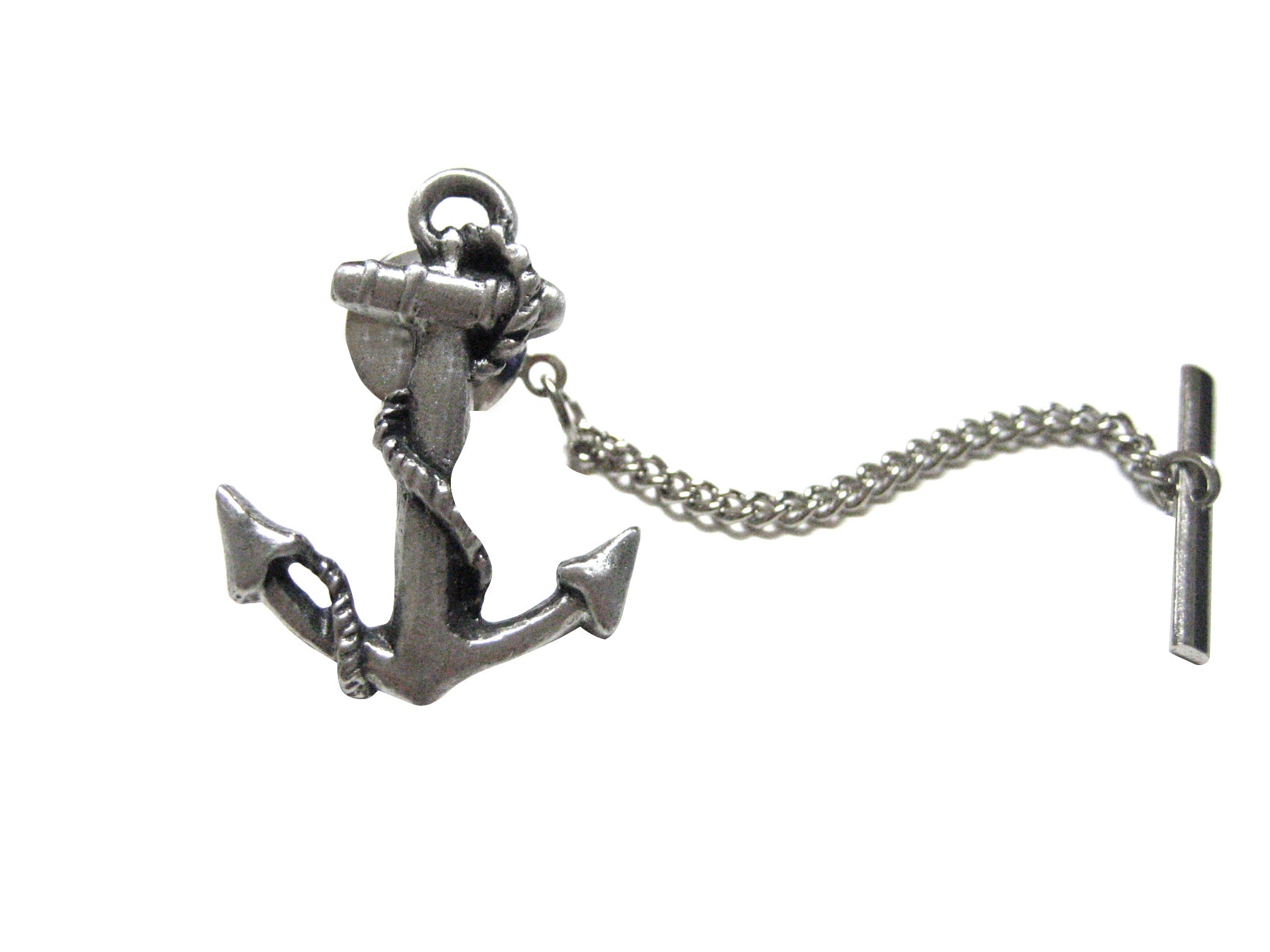 Pewter Textured Anchor Tie Tack