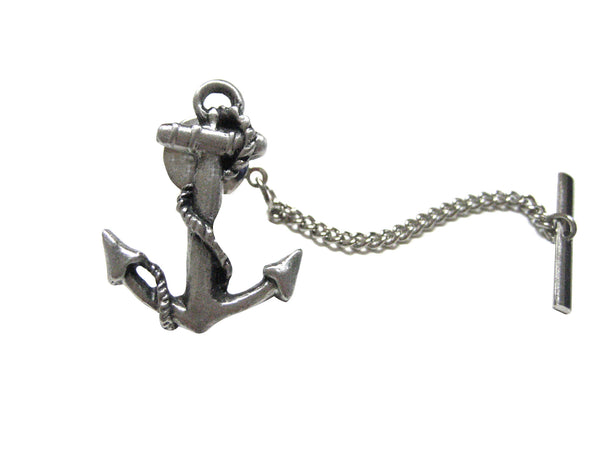 Pewter Textured Anchor Tie Tack