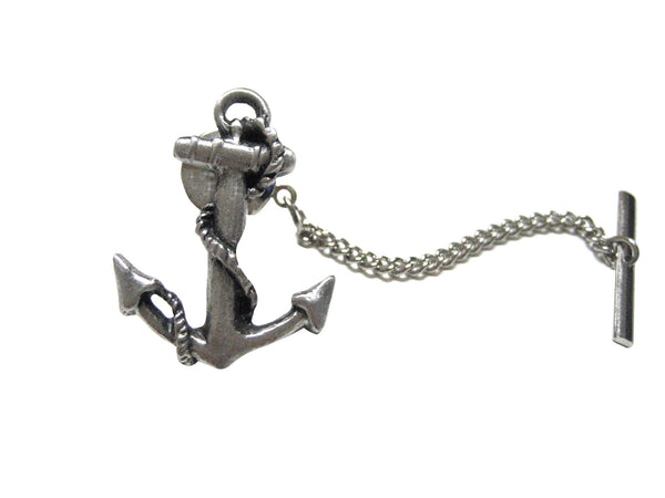 Textured Nautical Boat Anchor Tie Tack