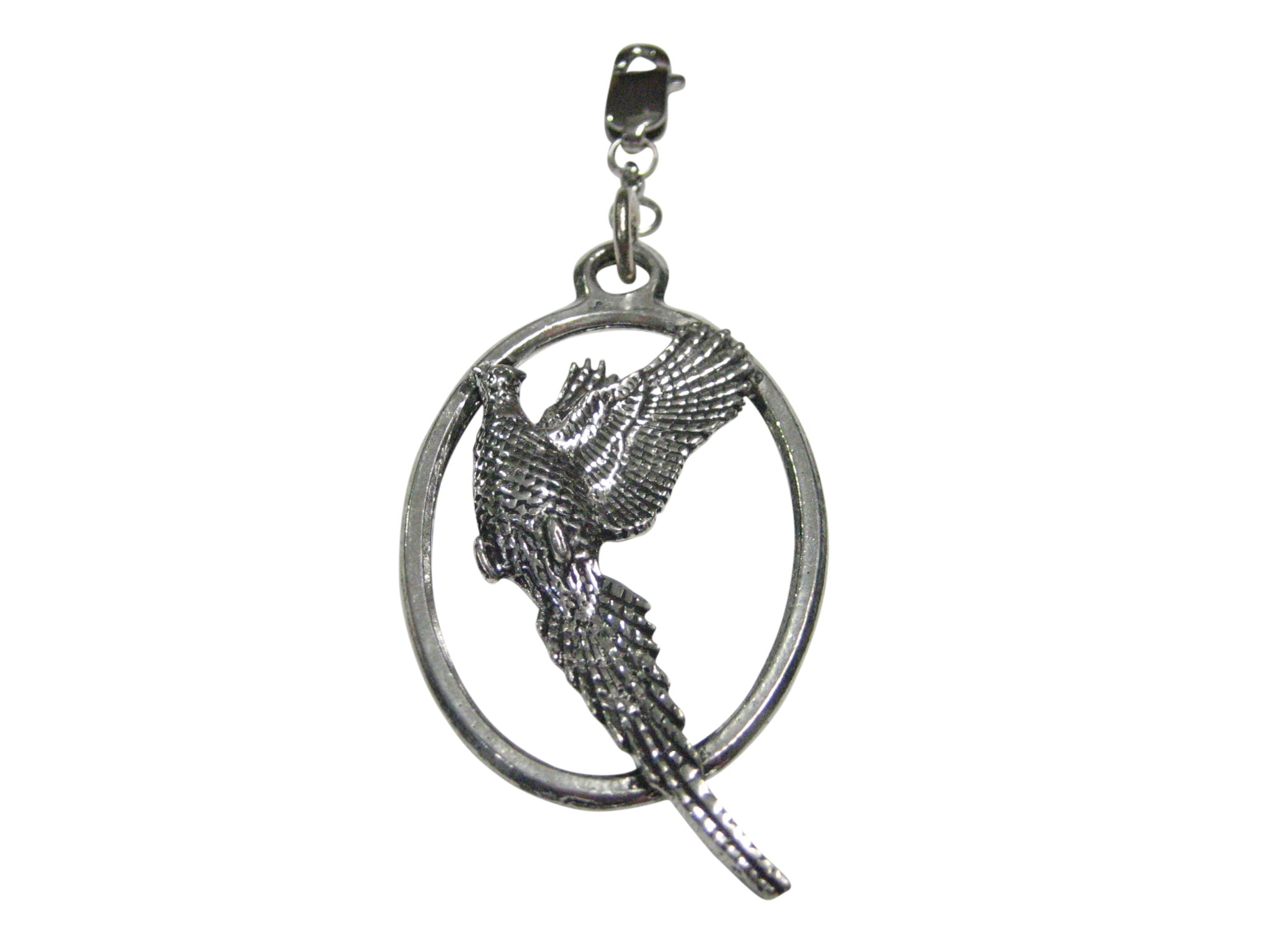 Pheasant Bird Large Oval Pendant Zipper Pull Charm
