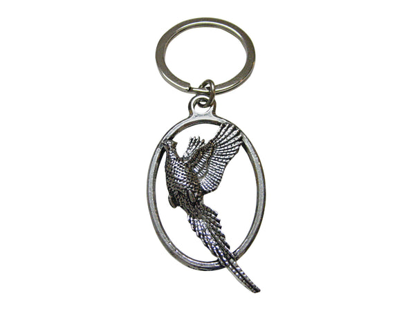 Pheasant Bird Oval Key Chain