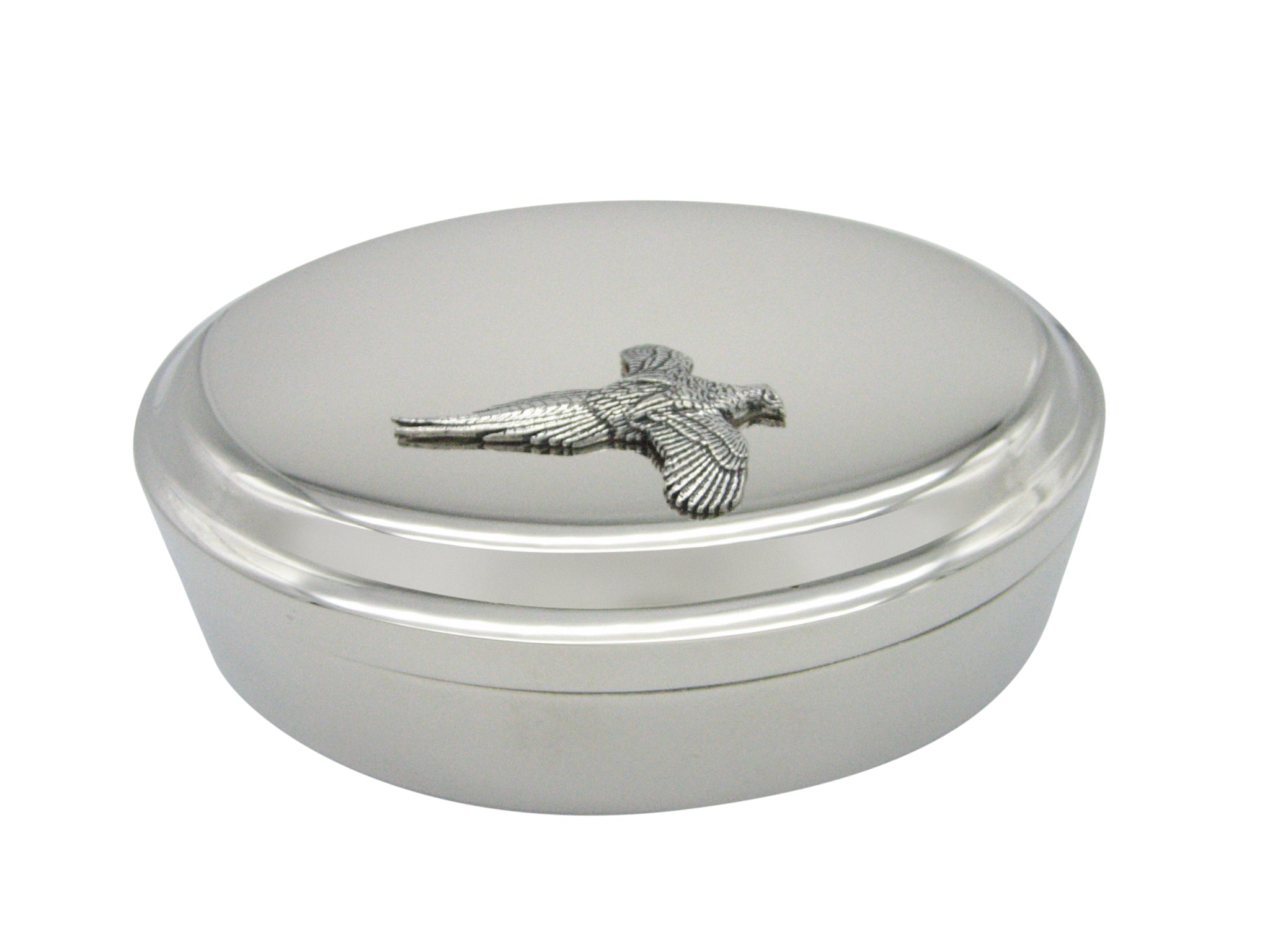 Pheasant Bird Pendant Oval Trinket Jewelry Box