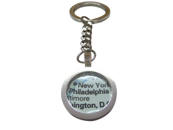Philadelphia Pennsylvania Map Pendant Key Chain