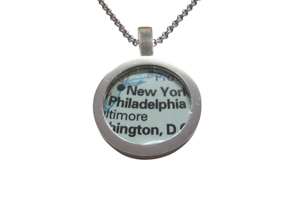 Philadelphia Pennsylvania Map Pendant Necklace