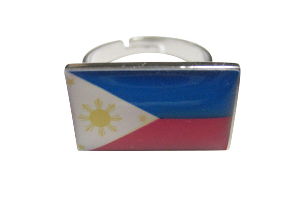 Philippines Flag Adjustable Size Fashion Ring