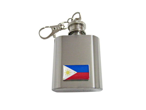 Philippines Flag Pendant 1 Oz. Stainless Steel Key Chain Flask