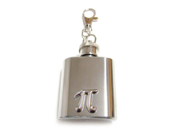 1 Oz. Stainless Steel Key Chain Flask with Pi Pendant