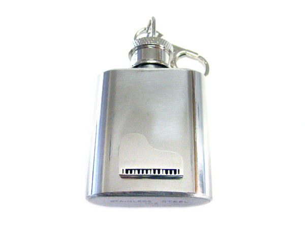 1 Oz. Stainless Steel Key Chain Flask with Piano Pendant