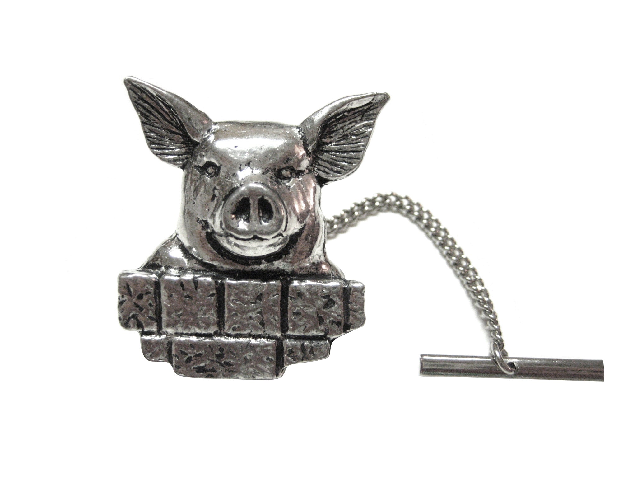 Pig on Bricks Tie Tack