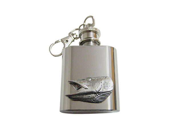 Pike Fish Head 1 Oz. Stainless Steel Key Chain Flask
