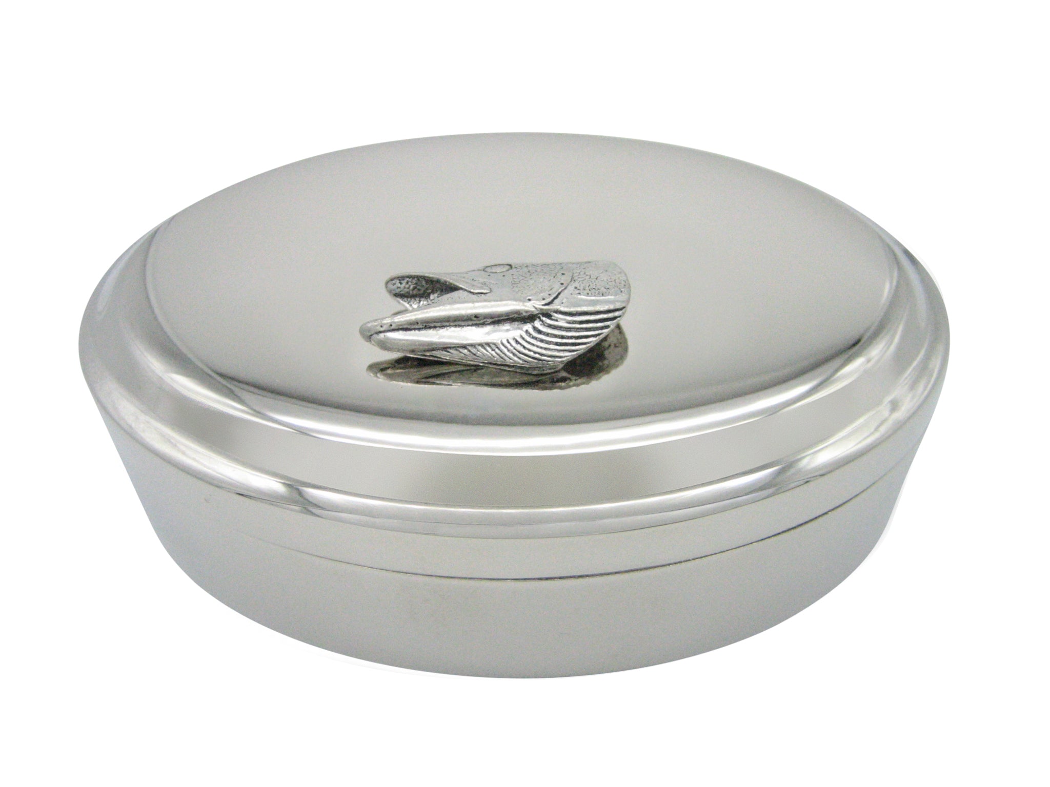 Pike Fish Head Pendant Oval Trinket Jewelry Box