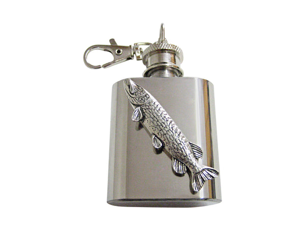Pike Fish 1 Oz. Stainless Steel Key Chain Flask