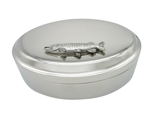 Pike Fish Pendant Oval Trinket Jewelry Box