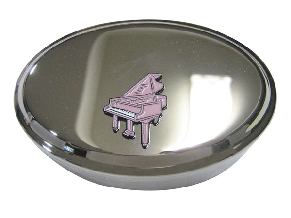 Pink Piano Music Instrument Oval Trinket Jewelry Box