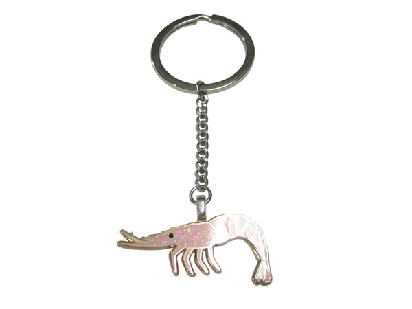 Pink Shrimp Pendant Keychain