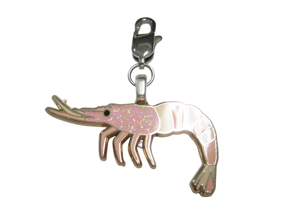 Pink Shrimp Pendant Zipper Pull Charm