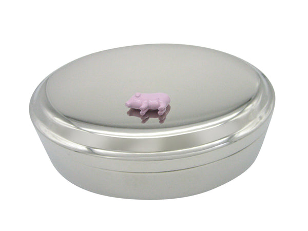 Pink Full Pig Pendant Oval Trinket Jewelry Box