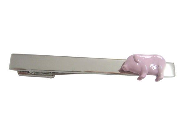 Pink Full Pig Square Tie Clip