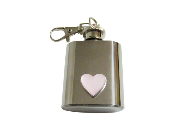 Pink Heart Love 1 Oz. Stainless Steel Key Chain Flask