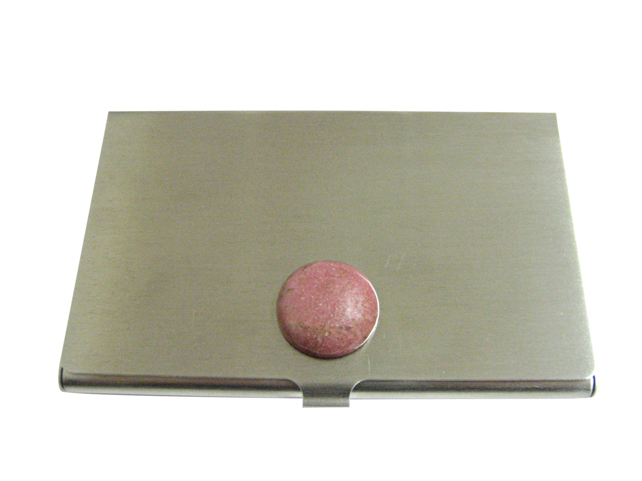Pink Rhodonite Gemstone Business Card Holder