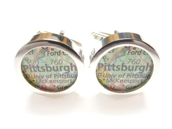 Pittsburgh Pennsylvania Map Cufflinks