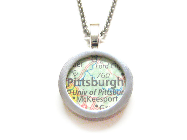 Pittsburgh Pennsylvania Map Pendant Necklace