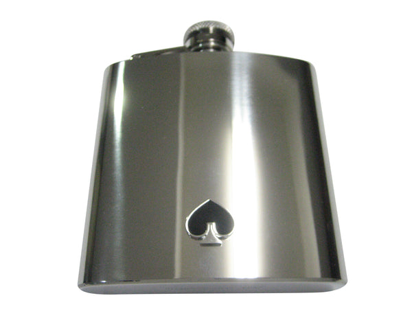 Playing Cards Black Spade Suits 6oz Flask