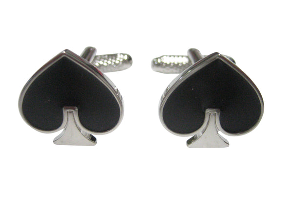 Playing Cards Black Spade Suits Cufflinks
