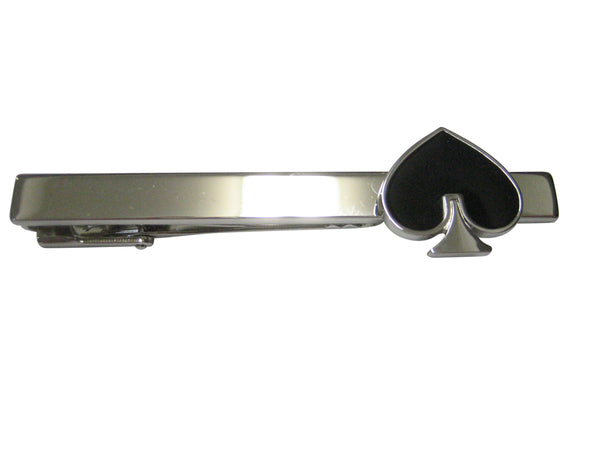 Playing Cards Black Spade Suits Tie Clip